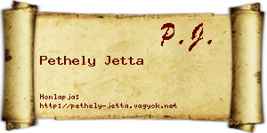 Pethely Jetta névjegykártya